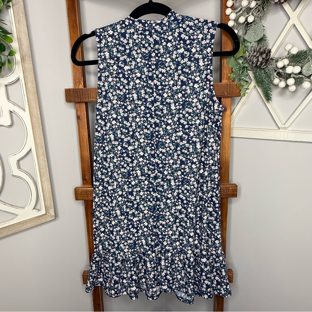 As U Wish Navy Floral Sleeveless Sheath Dress - Picture 2 of 5